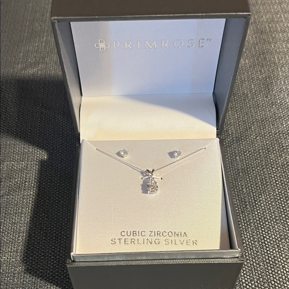 Primrose Sterling Silver Necklace with Cubic Zirconia